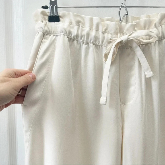 Banana Republic Paperbag Waist Tencel Joggers Relaxed Fit Pants Ivory Size XS - Picture 7 of 14